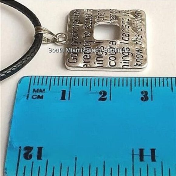 Silver Serenity Prayer Necklace 19" Message AA Al-Anon NA Adjustable Plated USA - Picture 8 of 8